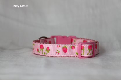 Handmade Rose Flower Pink Kitten & Cat Safety Collar 3