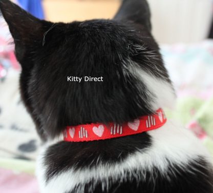 Handmade Hearts Cat Safety Collar Red