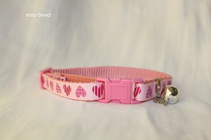 Handmade fabric hearts cat and kitten safety collar 6