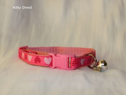 Handmade fabric hearts cat and kitten safety collar 2