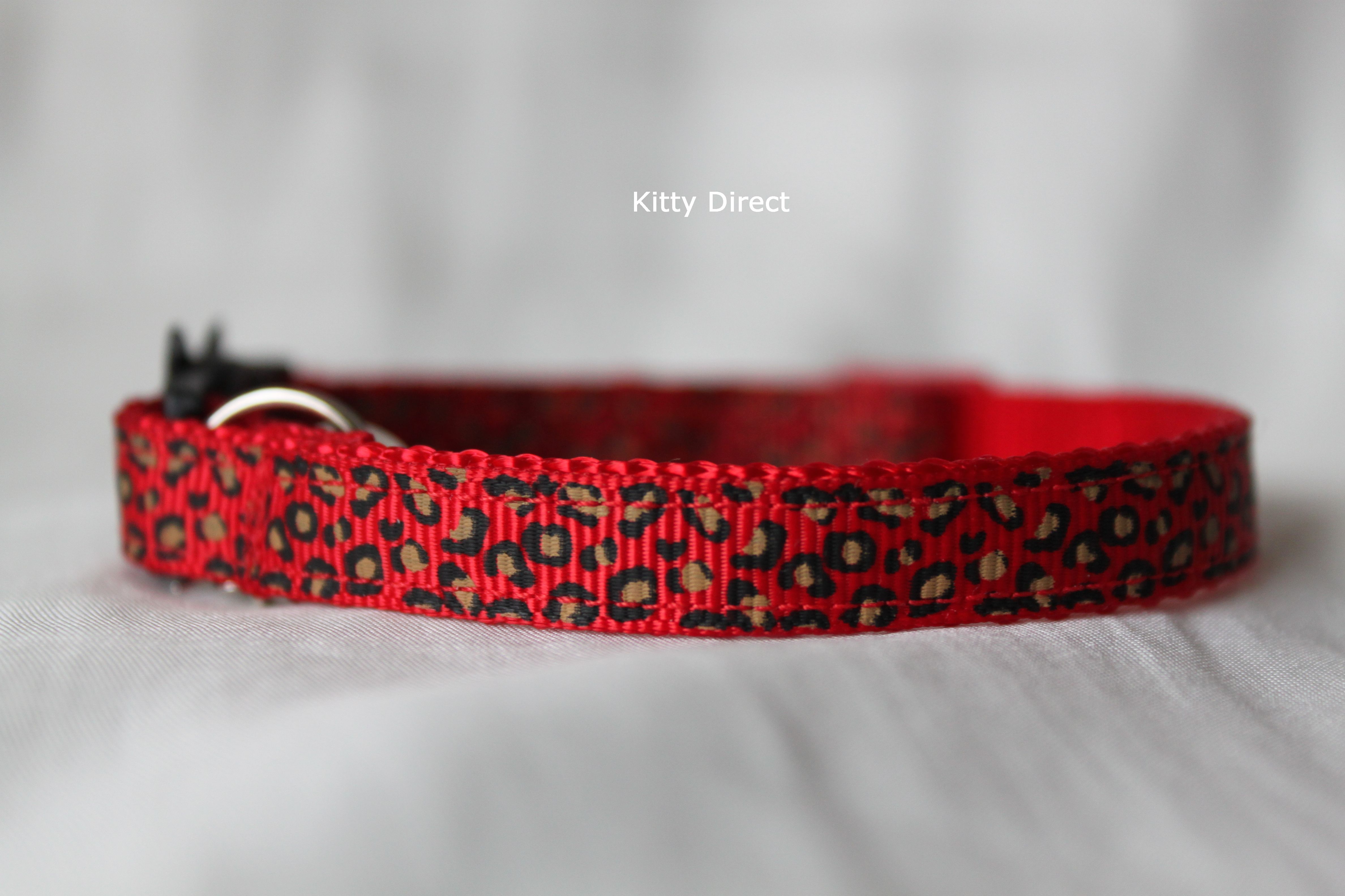 Handmade Designer Leopard Print Cat-Kitten Safety Collars.