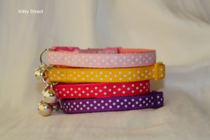 Handmade polka dot cat and kitten collar