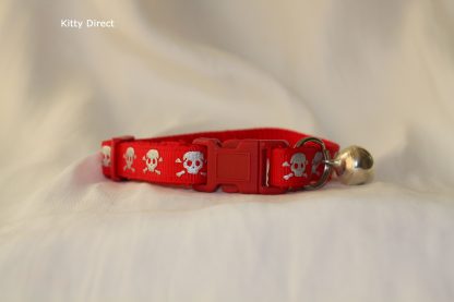 Skull and Crossbones Cat Kitten Safety Collar_Red1