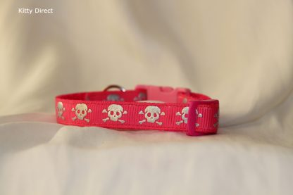 Skull and Crossbones Cat Kitten Safety Collar_Pink 2