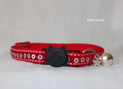 Handmade Velvet Cat/Kitten Collar Red
