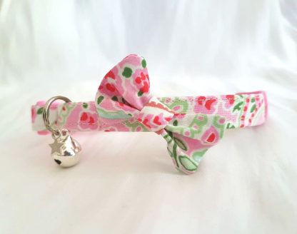 Handmade Cath Kidston Kitten Cat Safety Collar with bow