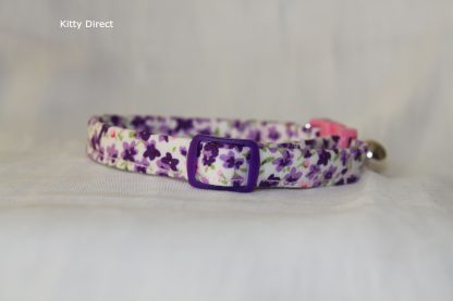 Handmade Purple Flower Cotton Cat Kitten Collar_6