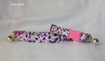 Handmade Purple Flower Cotton Cat Kitten Collar_8