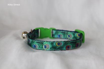 Peacock Green Cat Kitten Safety Collar_1