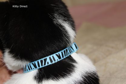 Tiger Animal Print Cotton Cat Kitten Safety Collar_Blue 3