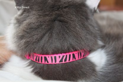 Tiger Animal Print Cotton Cat Kitten Safety Collar Pink_3