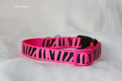 / Tiger Animal Print Cotton Cat Kitten Safety Collar Pink_2