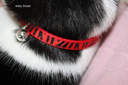 Tiger Animal Print Cotton Cat Kitten Safety Collar Red_4