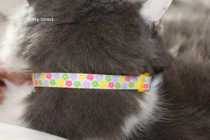 Yellow Flower Fabric Cat Kitten Safety Collar_6