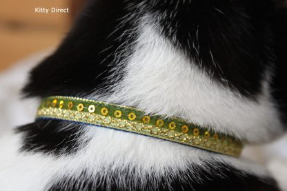 Asian inspired glitter sparkle fabric cat kitten safety collar_14