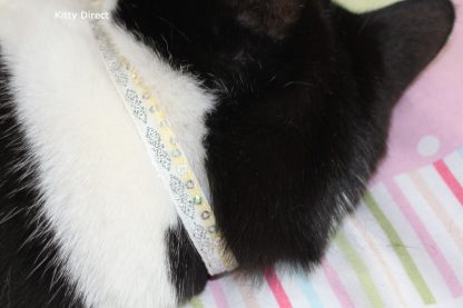 Asian inspired glitter sparkle fabric cat kitten safety collar_16