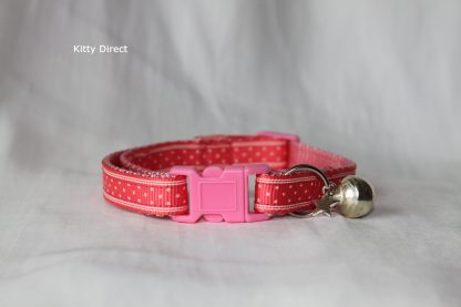 Handmade Stars Fabric Cat Kitten Safety Collar_Pink1