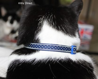 Handmade Stars Fabric Cat Kitten Safety Collar_blue6