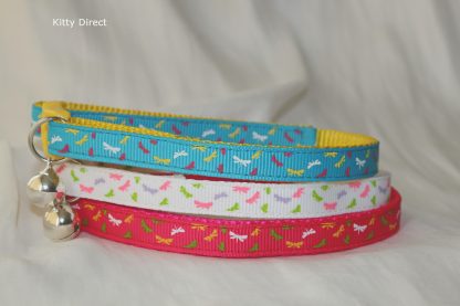 Dragonfly print fabric cat kitten safety collars