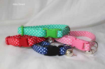 Handmade Polka Dot Cotton Cat Kitten Safety Collars