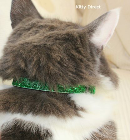 Christmas Xmas Glitter Cat Kitten Safety Collar, Bell, Christmas Charm_4