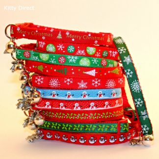 Christmas Xmas Cat Kitten Safety Collar with Bell and Charm