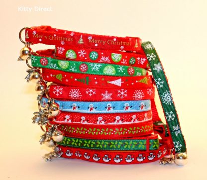 Christmas Xmas Cat Kitten Safety Collar with Bell and Charm