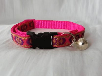 Inca Cat Kitten Safety Collar Fabric_Pink