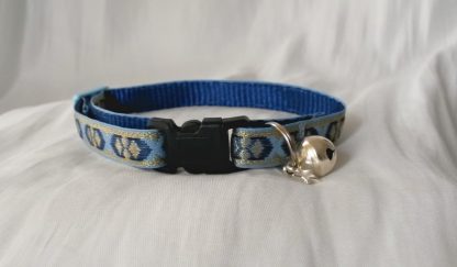 Inca Cat Kitten Safety Collar Fabric_Blue