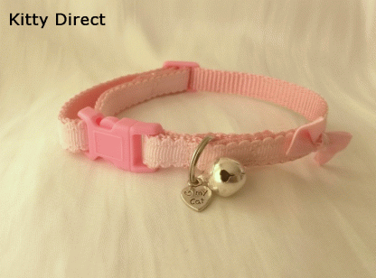 Cat Kitten Safety Bow Fabric Collar_Pink