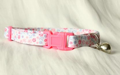 Pink Cotton Cat Kitten Safety Collar Ditsy Flowers_1