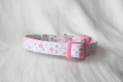 Pink Cotton Cat Kitten Safety Collar Ditsy Flowers_3