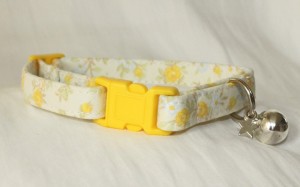 Yellow Fabric Cotton Cat Kitten Safety collar_5