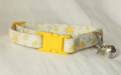 Yellow Fabric Cotton Cat Kitten Safety collar_5