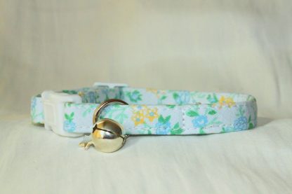 Blue Cotton Flower Cat Kitten Safety Collar_2