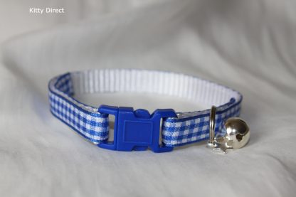 Blue Gingham Cat Kitten Safety Collar