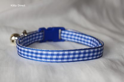 Blue Gingham Cat Kitten Safety Collar_2