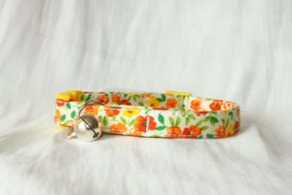 Yellow Flower cotton cat kitten safety collar_2