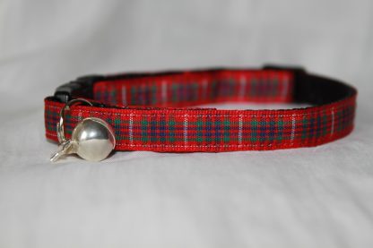 Scottish_Red_Tartan_Plaid Cat Kitten Safety Collar_4