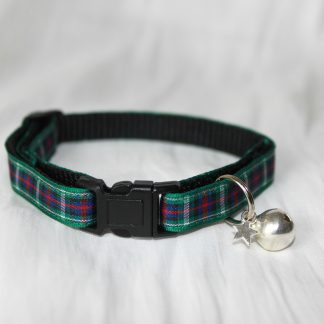 Scottish_Tartan_Green_Plaid Cat Kitten Safety Collar_3
