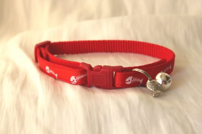 fishbones cat kitten safety collar_red