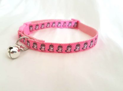 Unicorn fabric cat kitten collars handmade pink