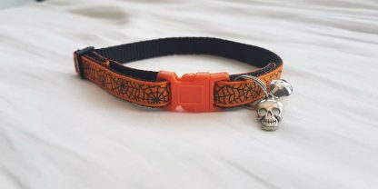 Halloween Spider's Web Cat Kitten collar_orange buckle