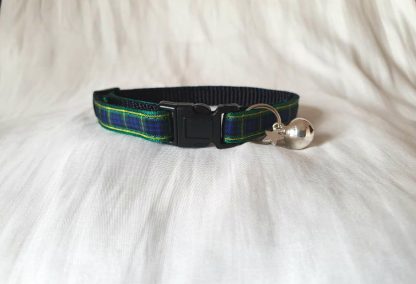 Scottish tartan cat kitten collar blue green