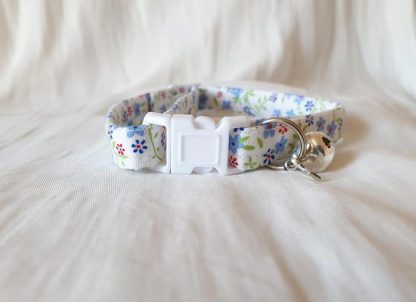 Cotton Bow Blue Daisy Flower Cat Kitten Collar _2