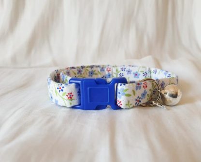 Cotton Bow Blue Daisy Flower Cat Kitten Collar _1