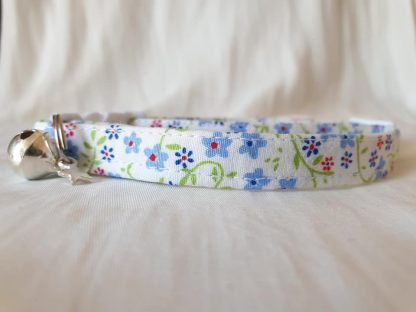 Cotton Bow Blue Daisy Flower Cat Kitten Collar _3