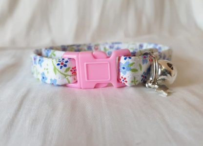 Cotton Bow Blue Daisy Flower Cat Kitten Collar _4