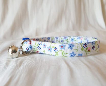 Cotton Bow Blue Daisy Flower Cat Kitten Collar _5