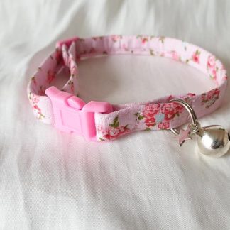 Cotton Bow Pink Rose Cat Kitten Collar _2